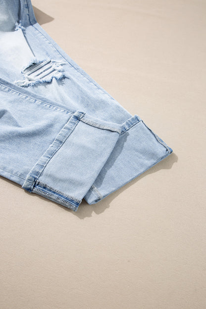 Light Wash Distressed Flare Jeans | Beau Blue