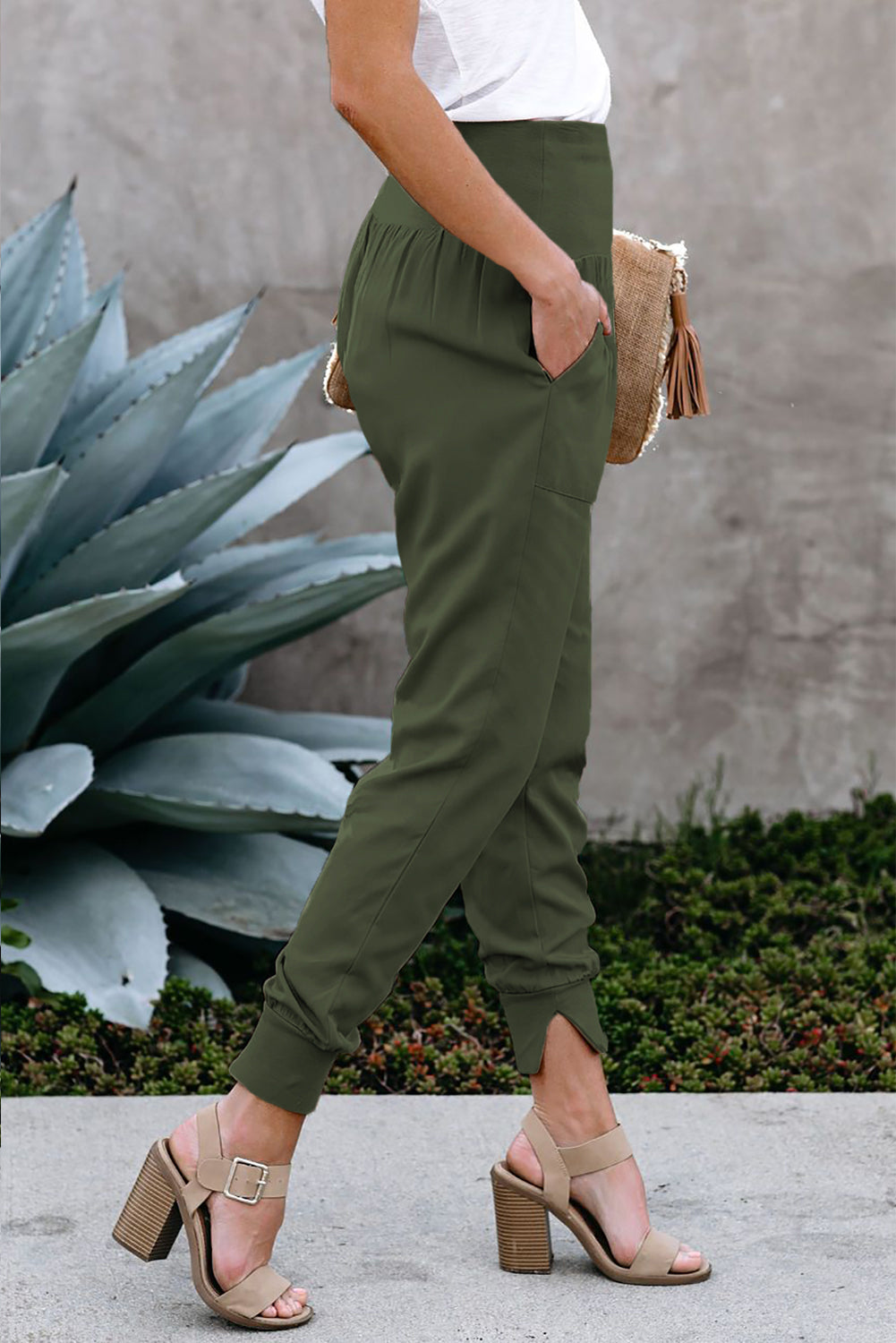 Pocketed Casual Joggers | Green