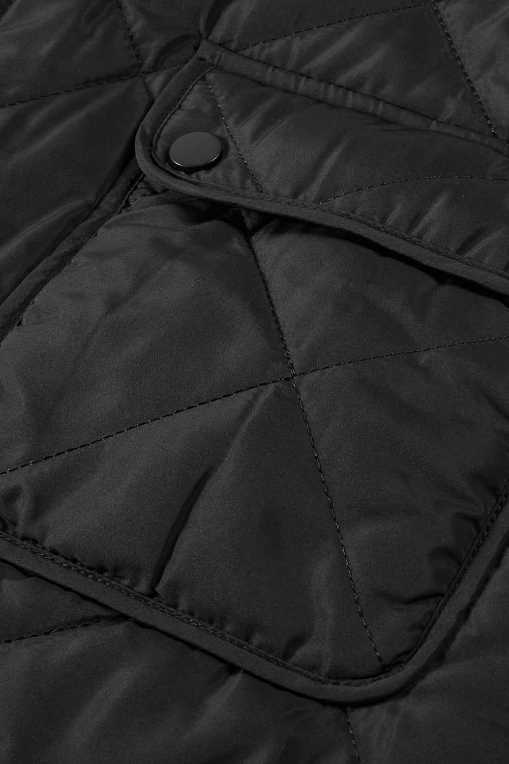 Fleece Lined Quilted Zip Up Vest Coat | Black