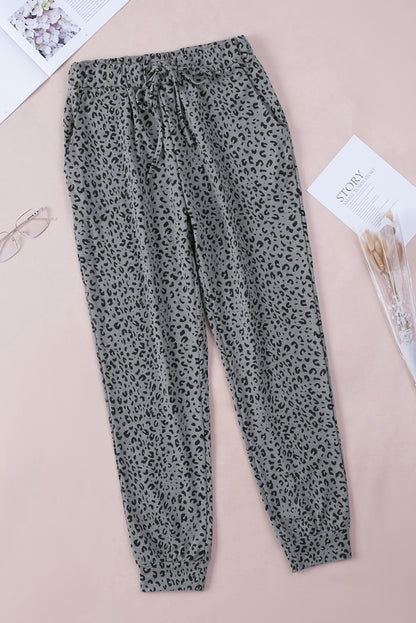 Breezy Leopard Joggers | Gray