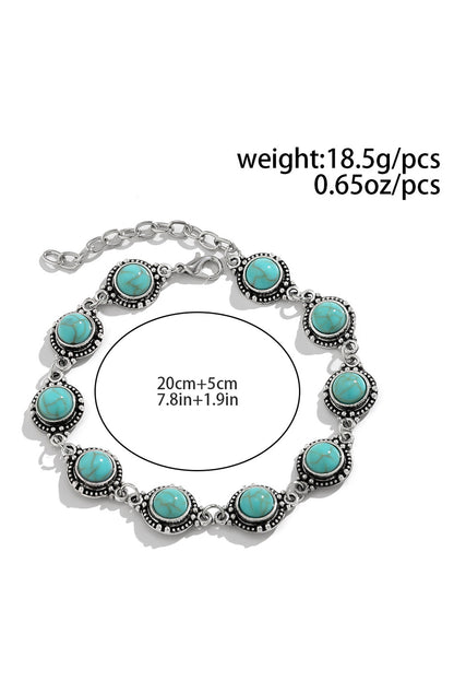 Bohemia Natural Turquoise Anklet | Mint Green