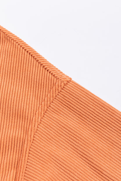 Ribbed Corduroy Oversized Sweatshirt | Orange