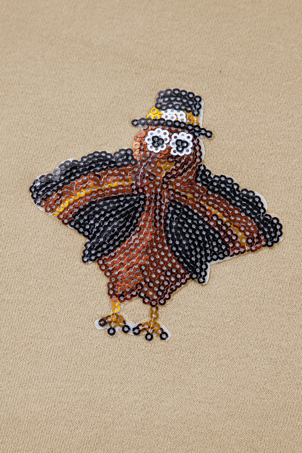 Shimmering Turkey Pattern Thanksgiving Holiday Sweatshirt | Parchment