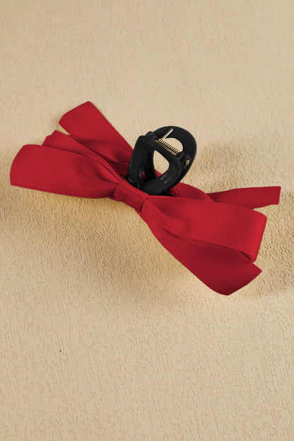 Bow Decor Large Hair Claw Clip | Fiery Red