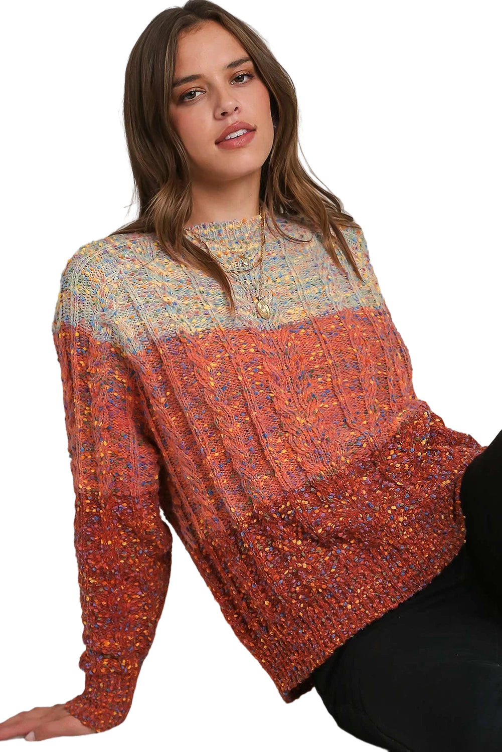 Colourful Confetti Wool Ball Knitted Sweater | Multicolour