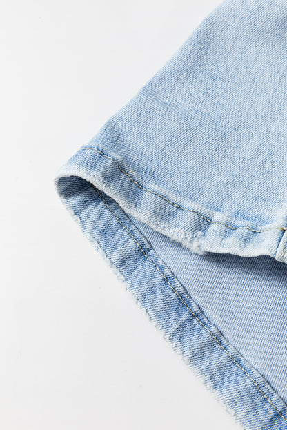 Vintage Light Wash Distressed Flare Jeans | Beau Blue