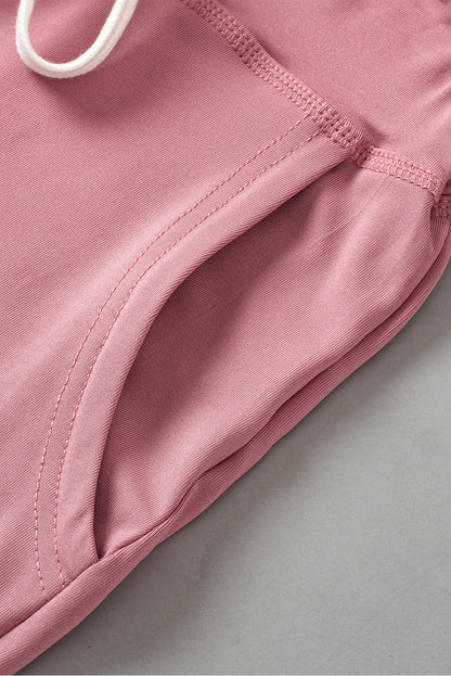 Drawstring Waist Pocketed Joggers | Fushia