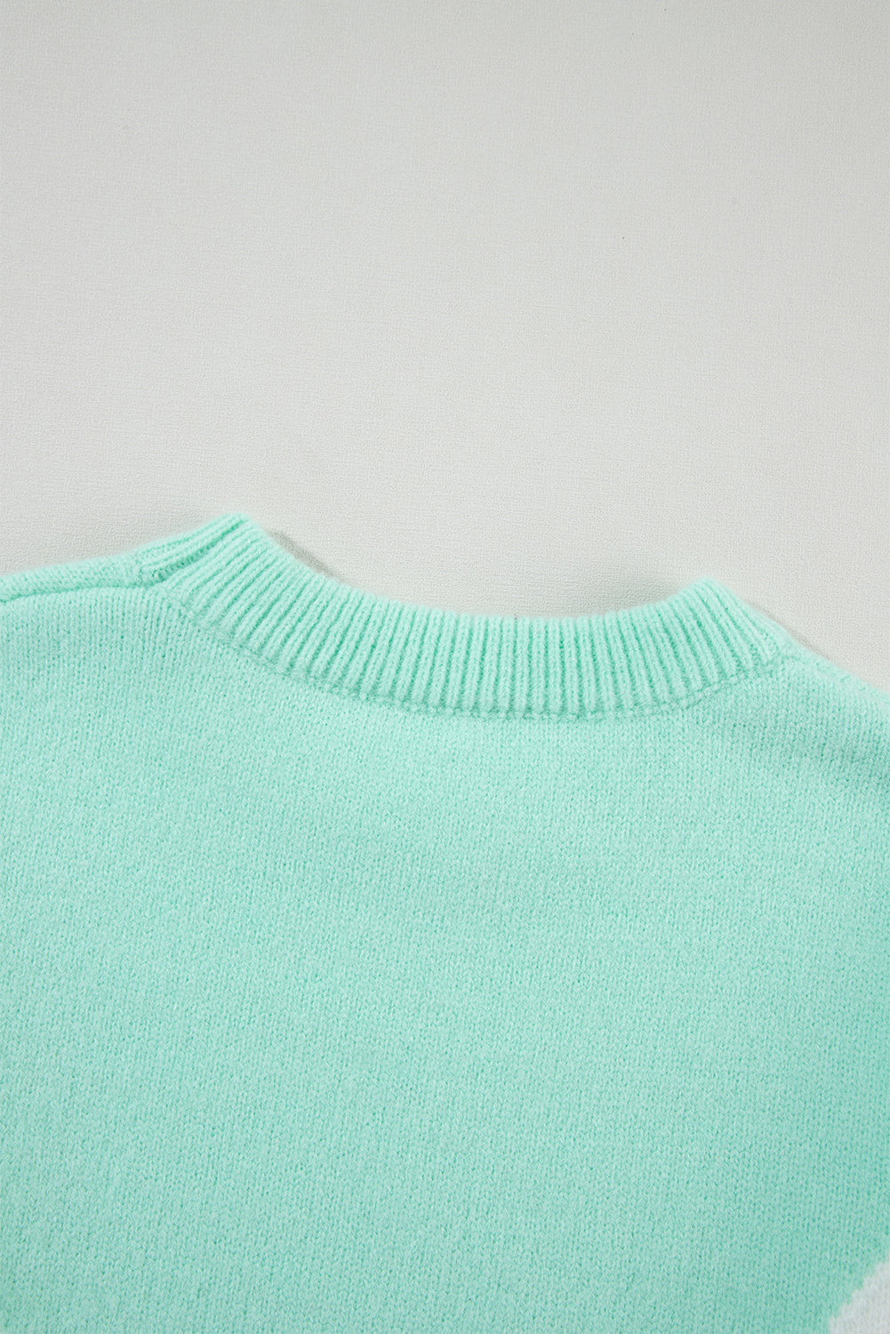 Chevron Colourblock Ribbed Knit Drop Shoulder Sweater | Green