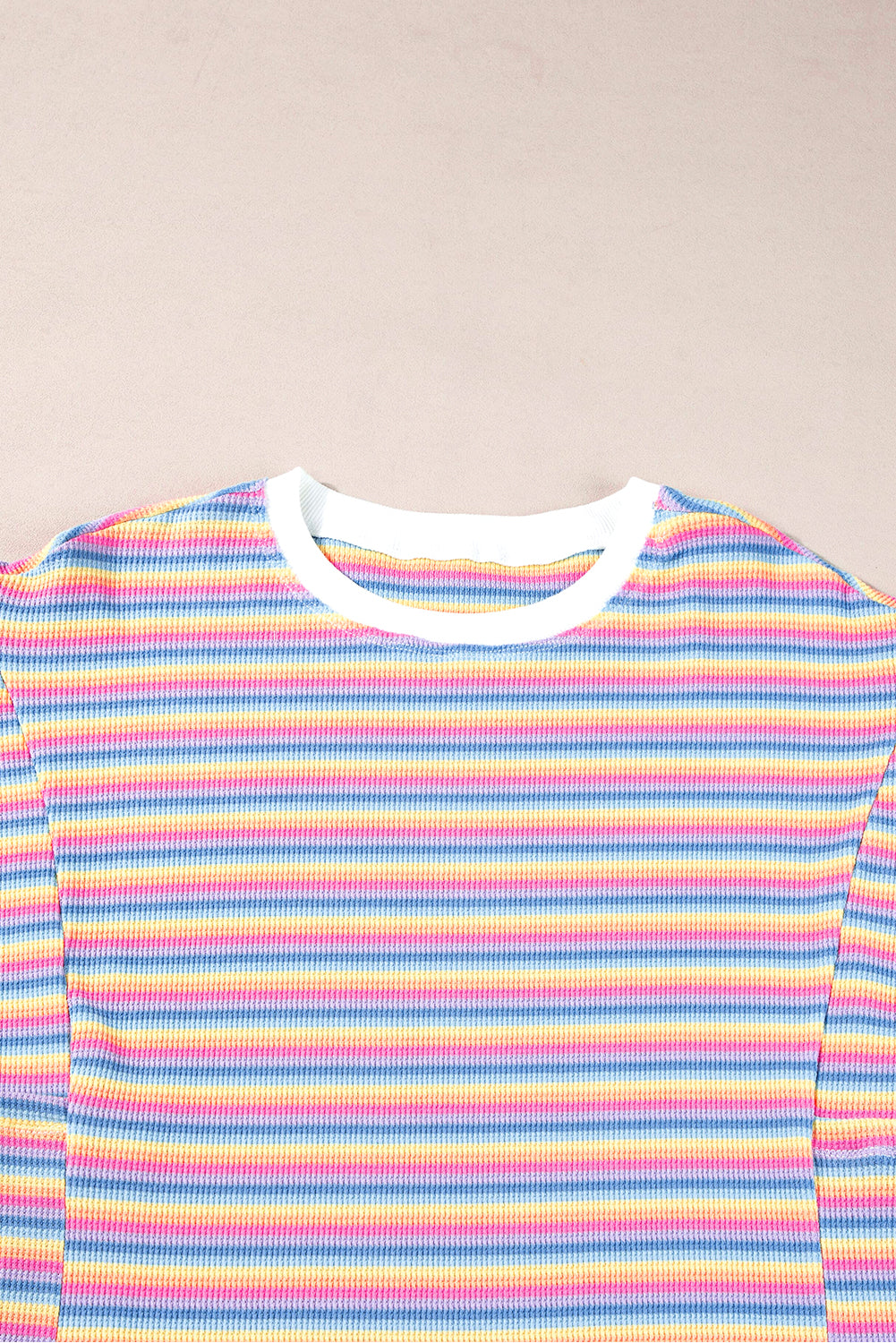 Crew Neck T Shirt Dress | Pink Stripe