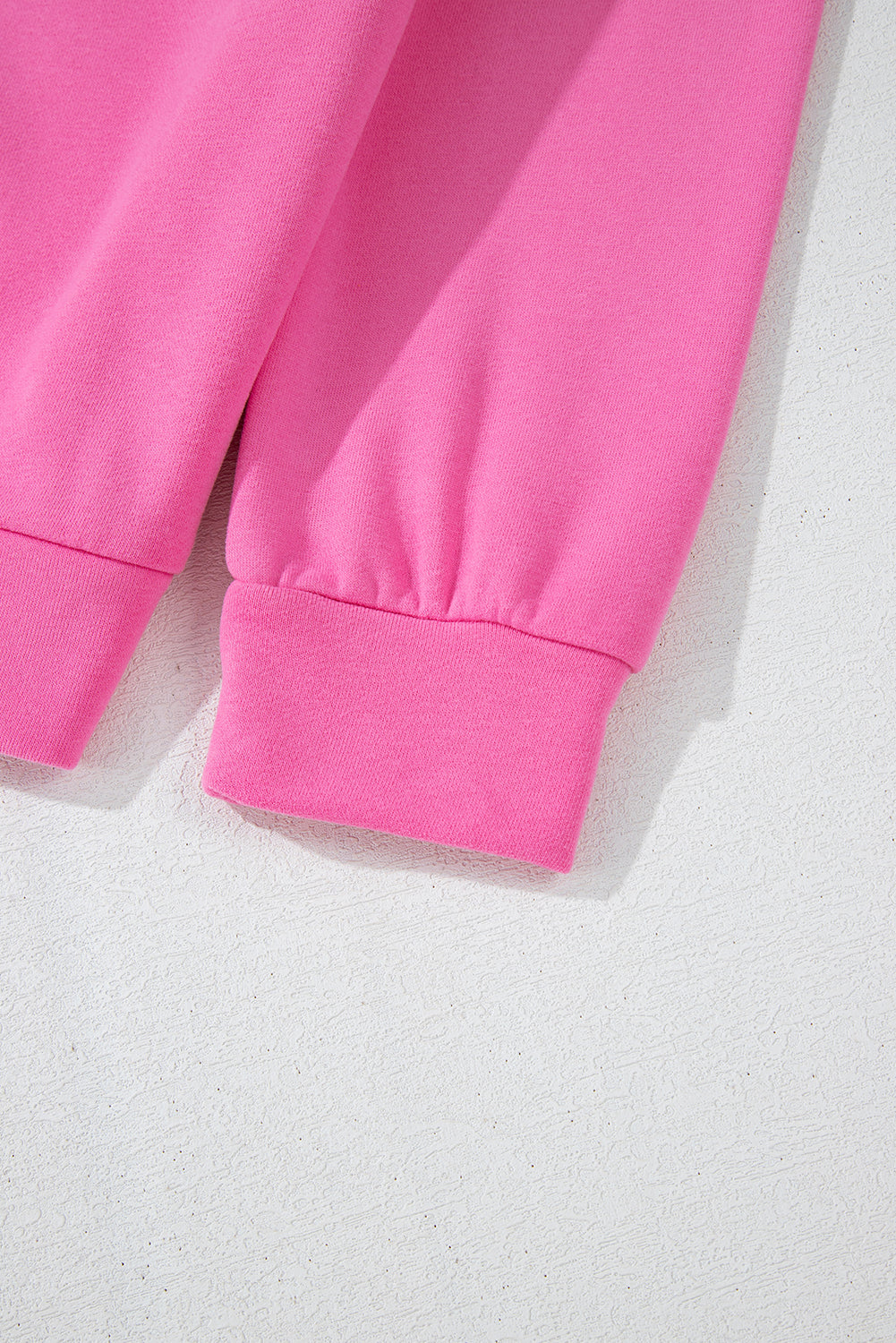 Solid Seamed Zipper Jacket And Drawstring Waist Pants Set | Bright Pink