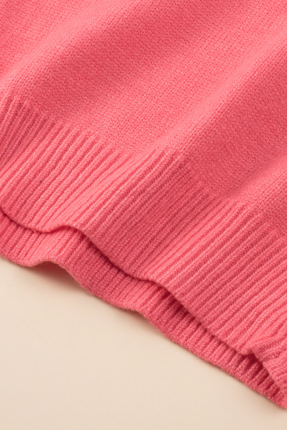 Plus Size Drop Shoulder V Neck Sweater | Pink