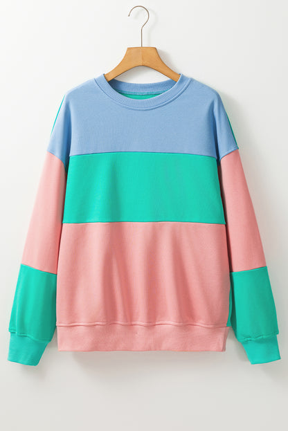 Colourblock Patchwork Drop Shoulder Sweatshirt | Blossom