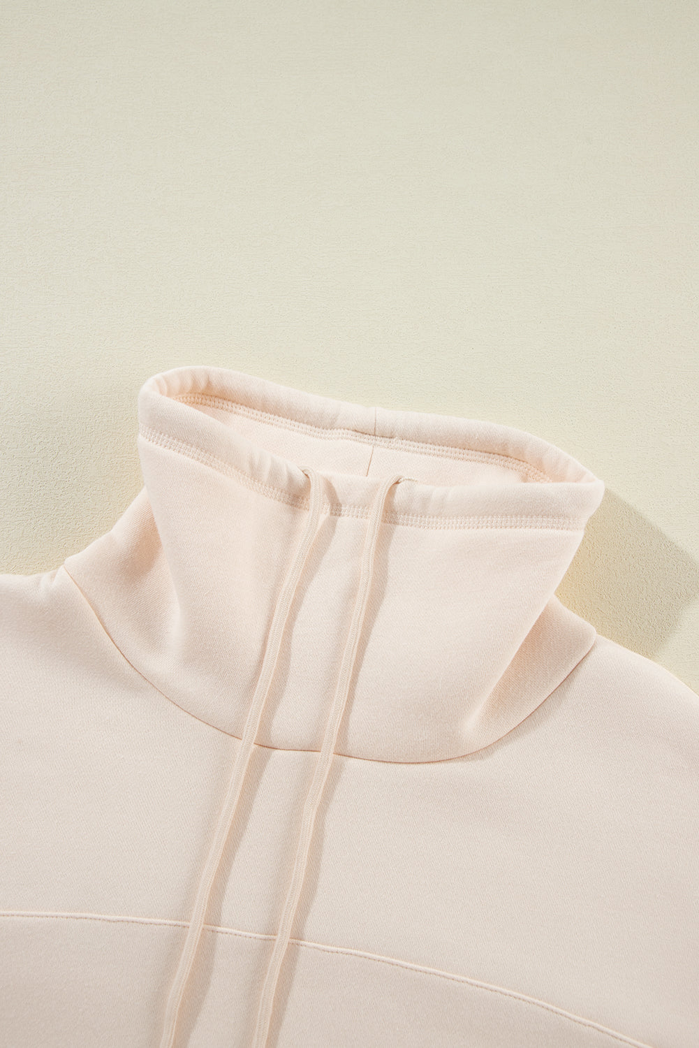 Drawstring Turtleneck Dolman Sleeve Sweatshirt | Apricot