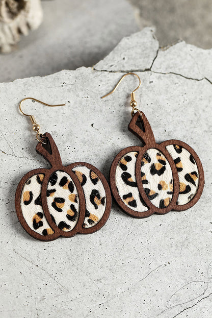 Animal Print Pumpkin Shape Drop Earrings | Multicolour