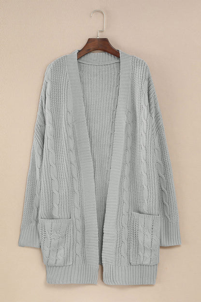 Knit Texture Long Cardigan | Gray