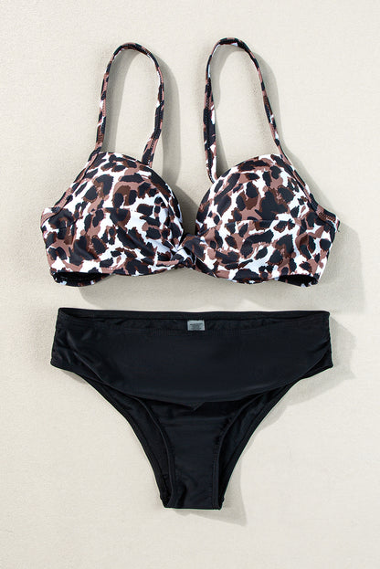 Twisted Bust  Bikini Set | Leopard