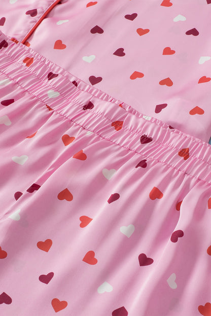 Valentine Heart Shape Print Plus Size Sleepwear | Pink