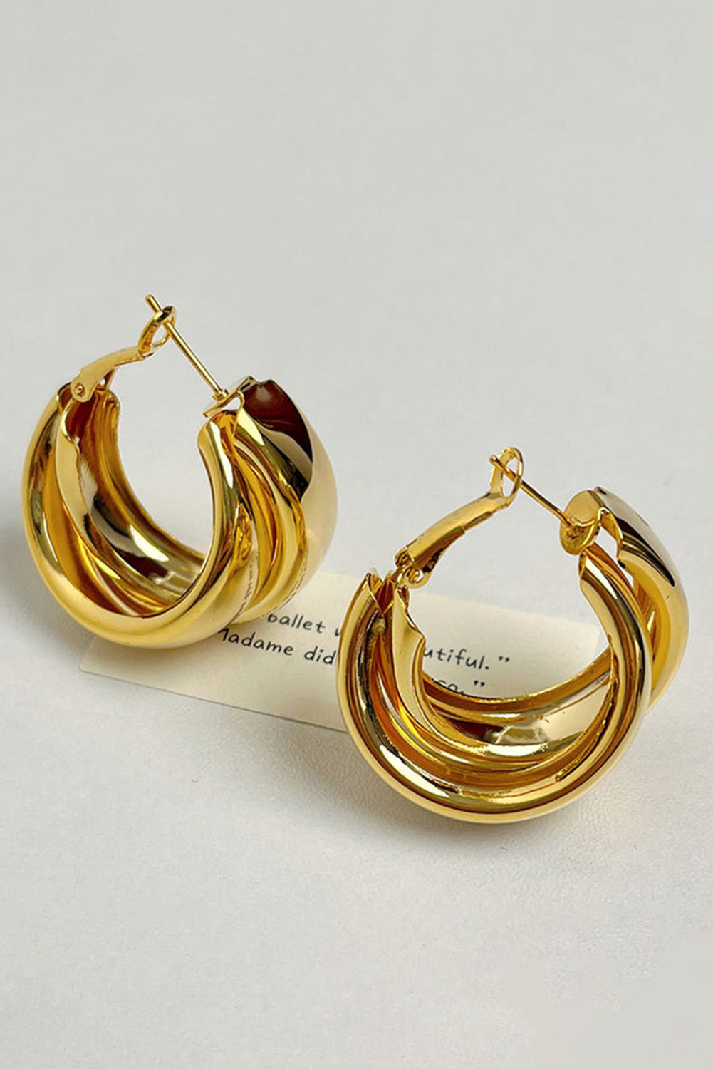 Layered Hoop Studded Earrings | Gold