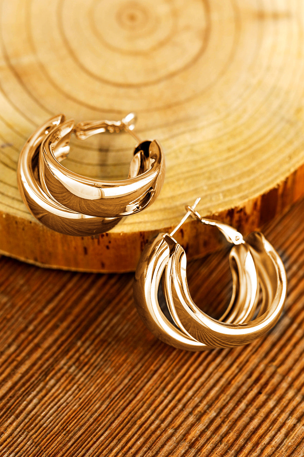 Layered Hoop Studded Earrings | Gold