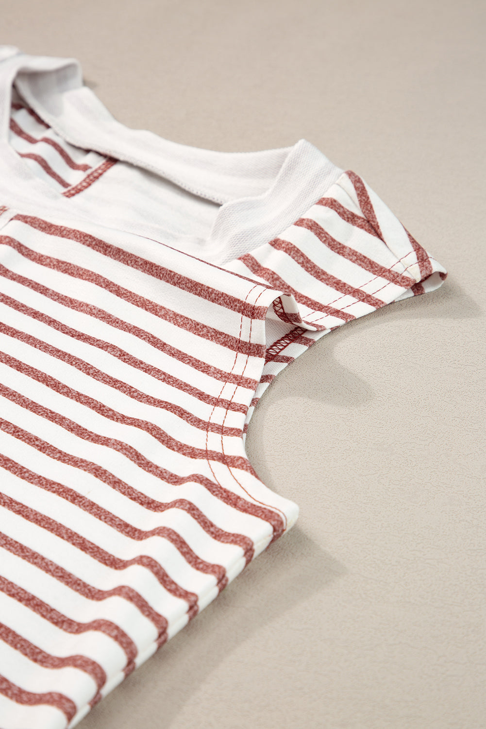 Colourblock Loose Tank Top | Brown Stripe