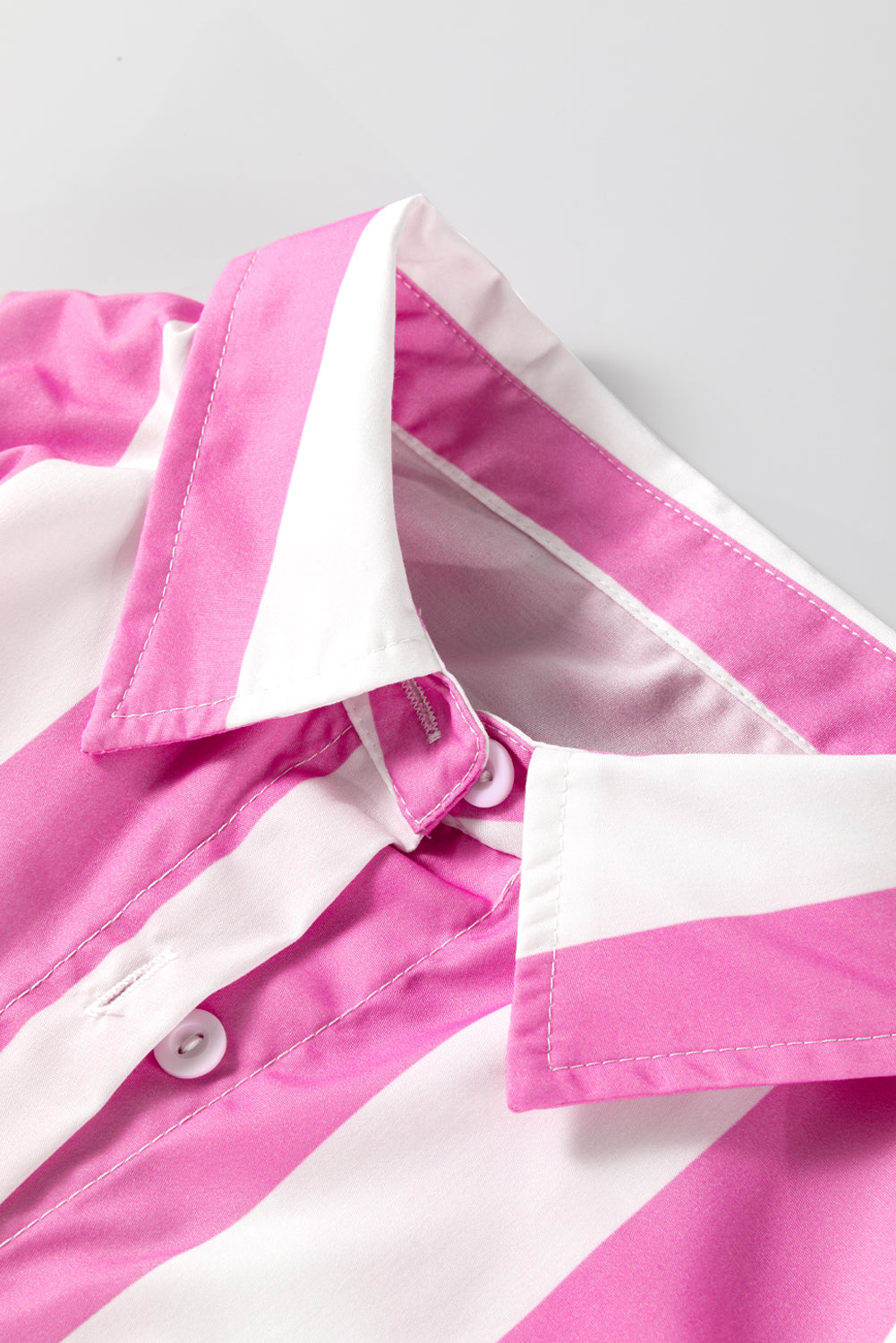 Colourblock Chest Pocket Button Up Shirt | Rose Stripe