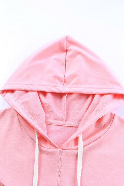 Plus Size Taupe Chevron Hooded Top | Pink