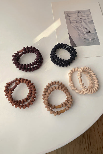 5Pcs Spiral High Elastic Hair Tie | Coffee