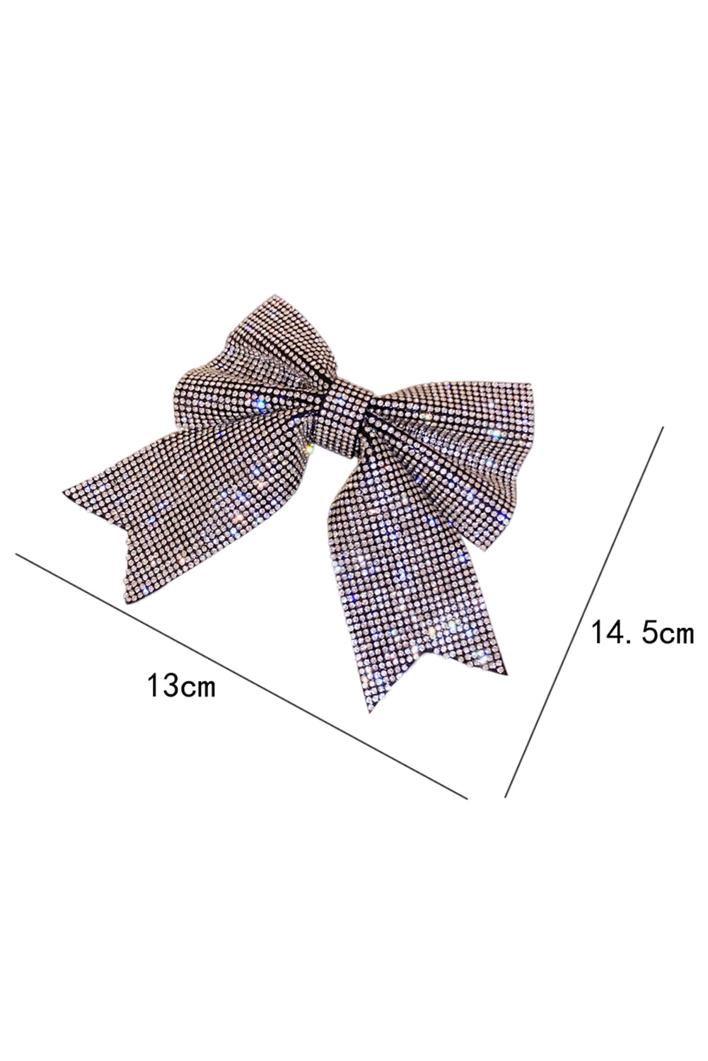 Rhinestone Large Bow Knot Hair Clip | Silvery