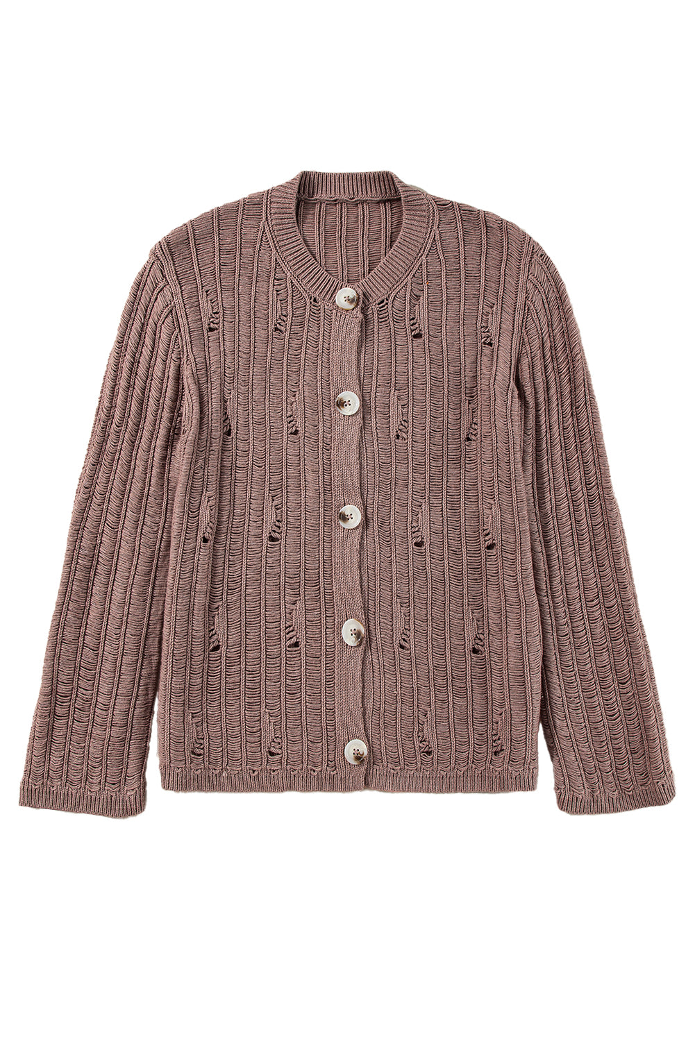 Cut Out Textured Knit Buttoned Cardigan | Goat