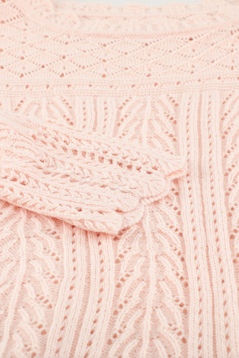 Solid Drop Shoulder Knit Sweater | Pink