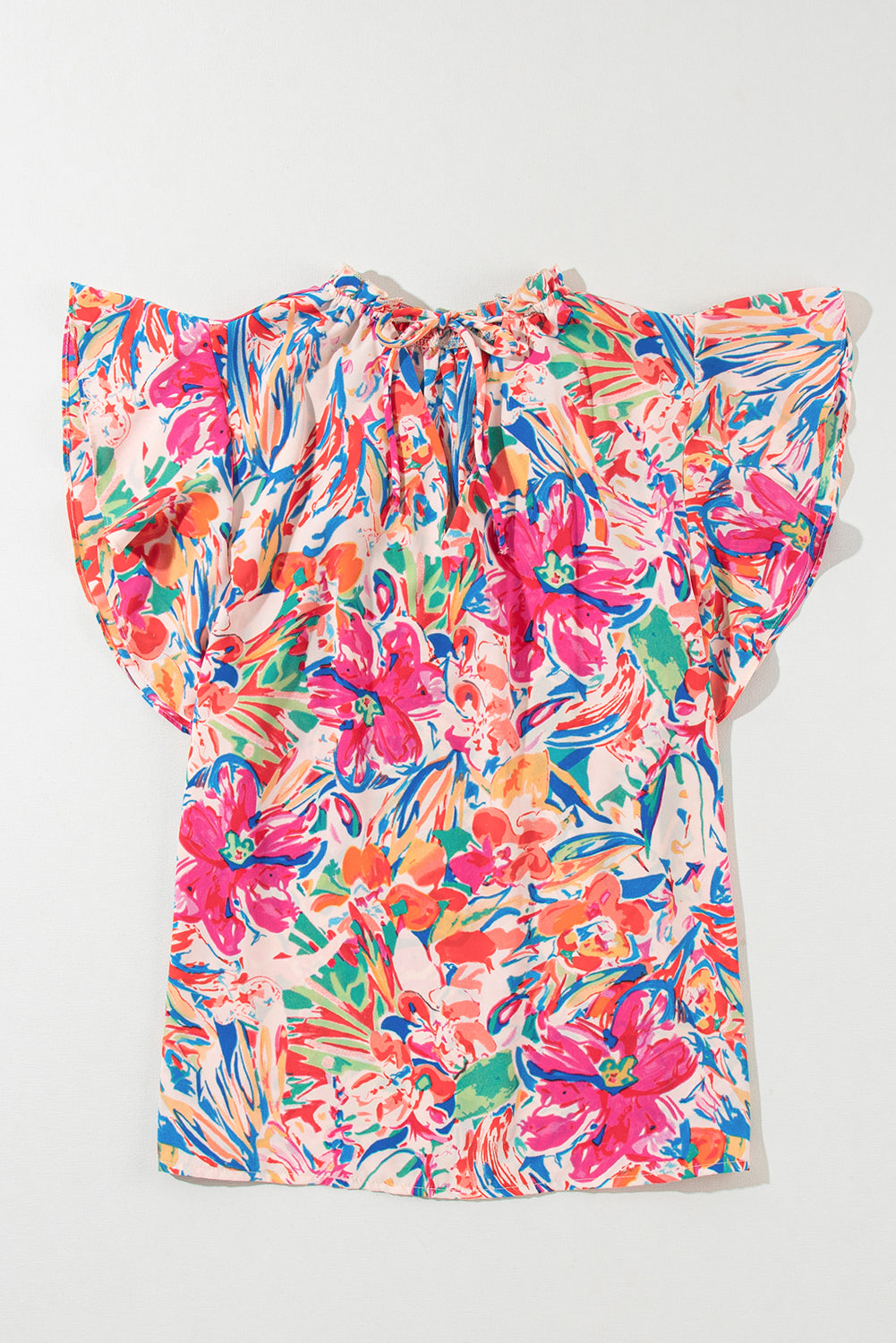 Floral Ruffled Sleeve V Neck Summer Blouse | Multicolour