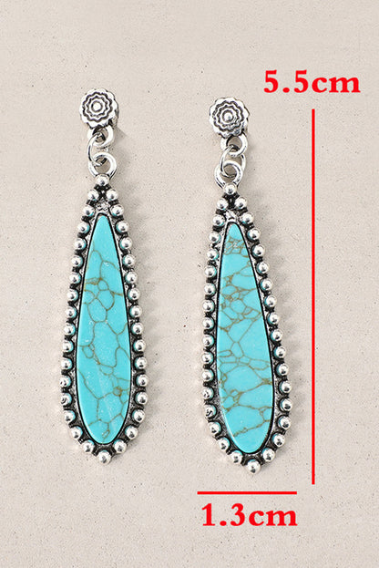 Vintage Bohemian Turquoise Alloy Earrings | Silvery