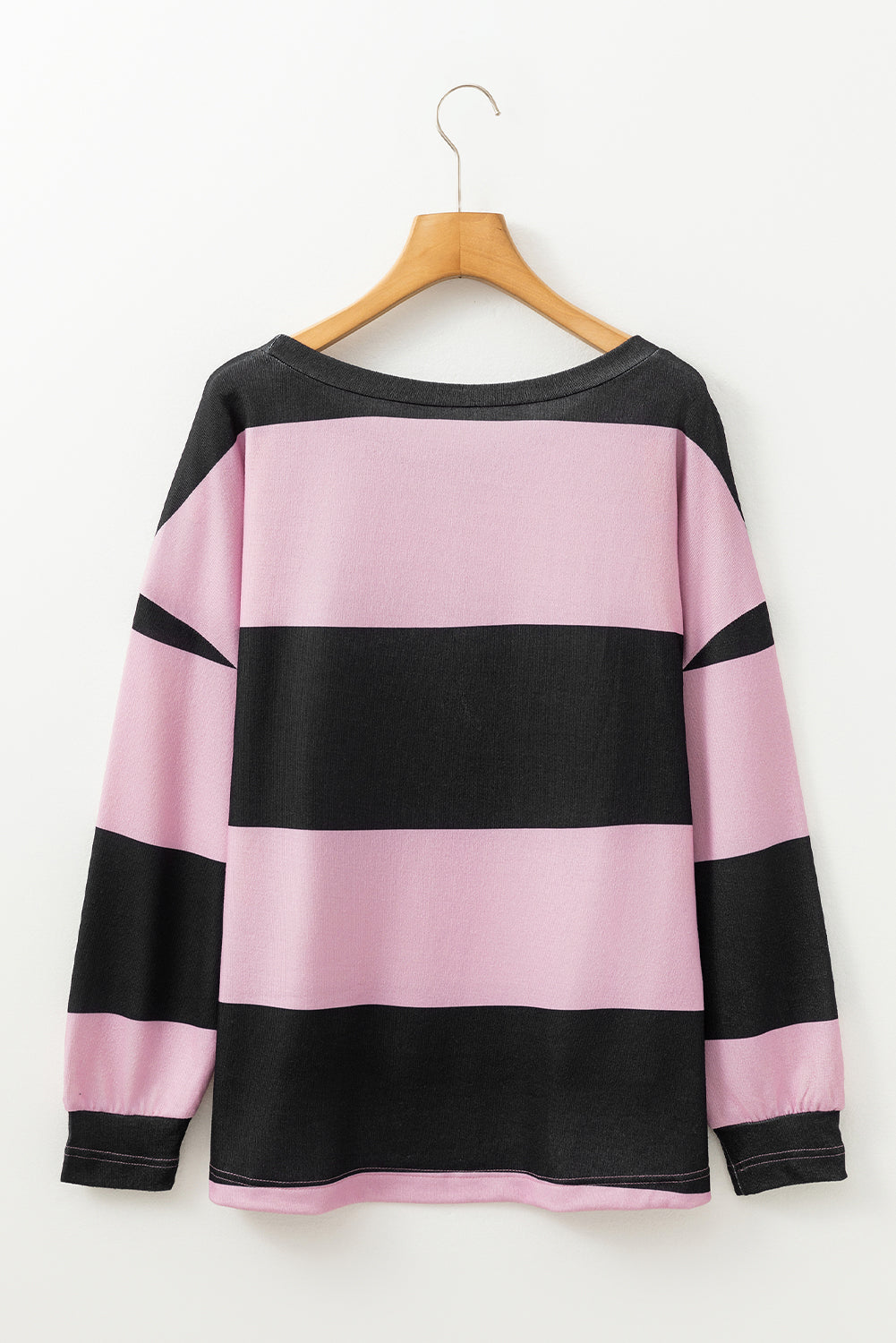 Colour Block Number 22 Print Game Day Loose Long Sleeve Top | Pink Stripe