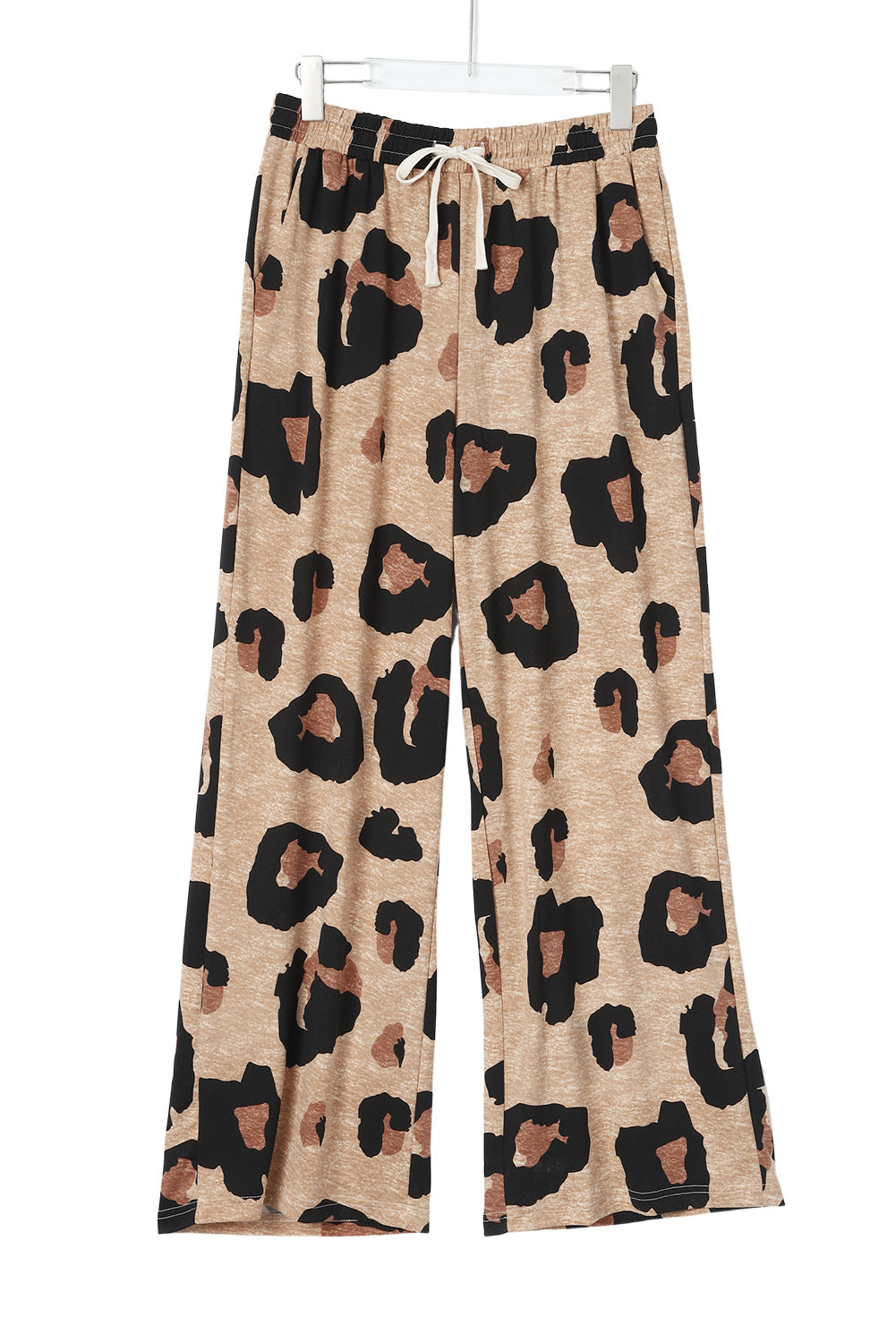 Drawstring Wide Leg Casual Pants | Leopard