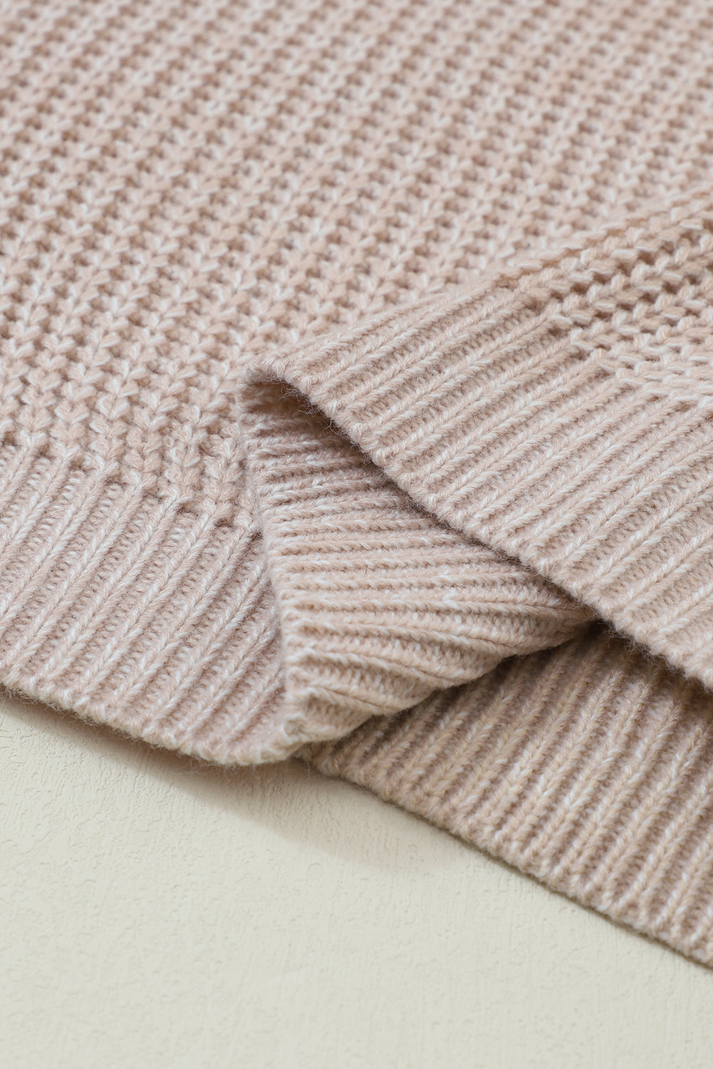 Cable Knit Sleeve Drop Shoulder Sweater | Parchment