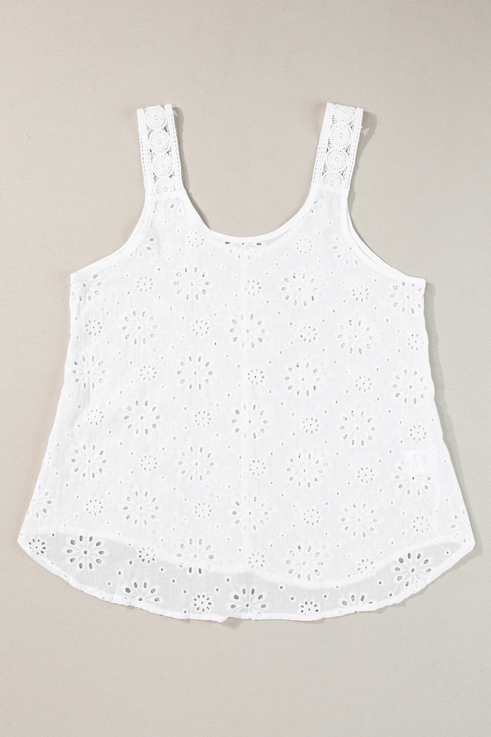 Eyelet Embroidery Tank Top | White