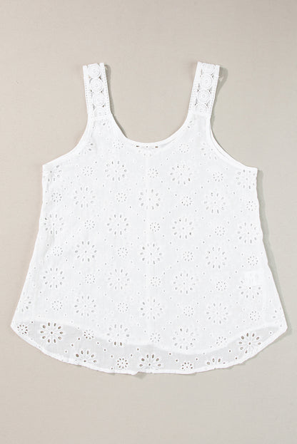 Eyelet Embroidery Tank Top | White