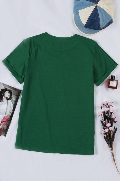 Solid Colour Crew Neck Tee | Green