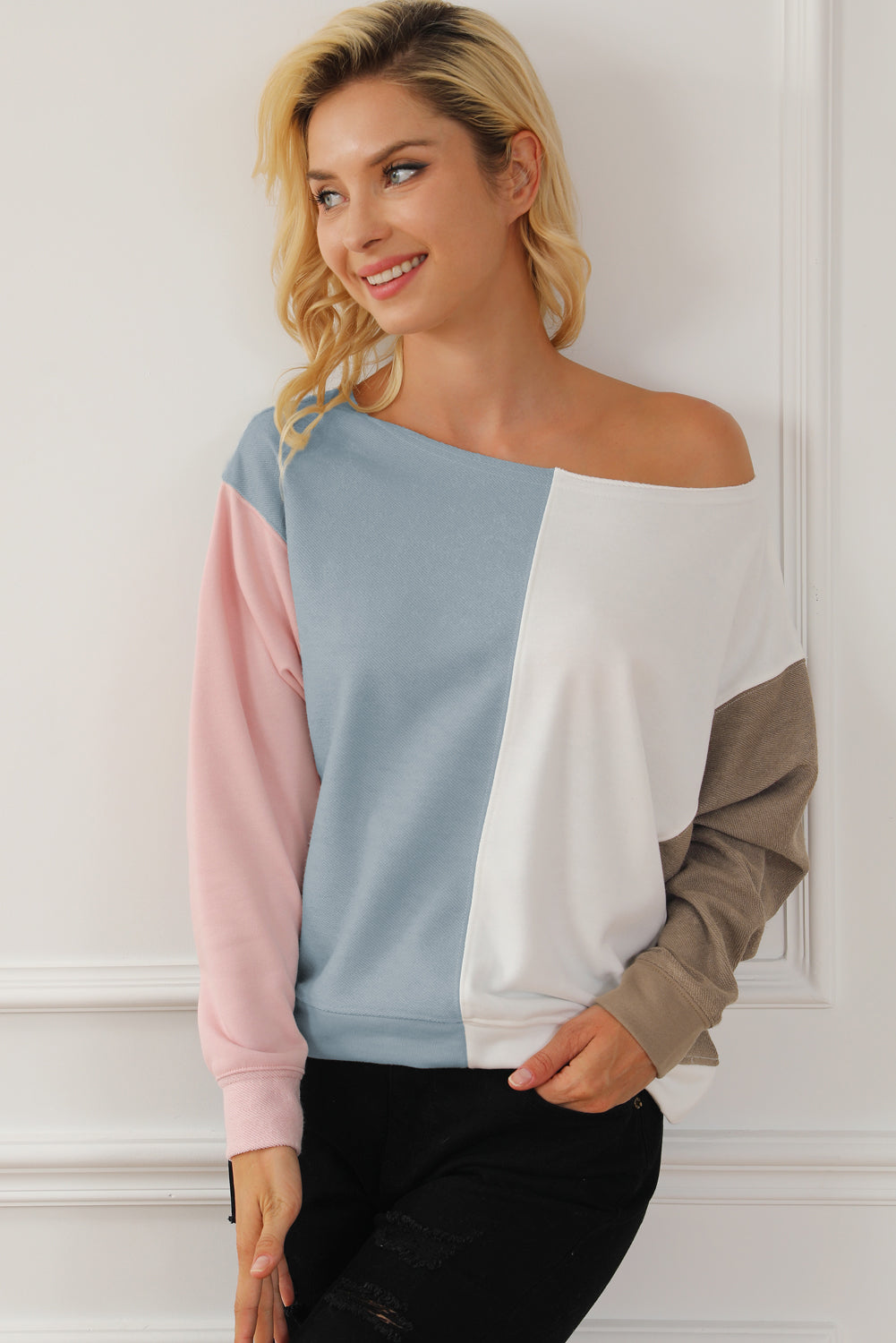 Colourblock Dolman Sleeve Sweatshirt | Multicolour