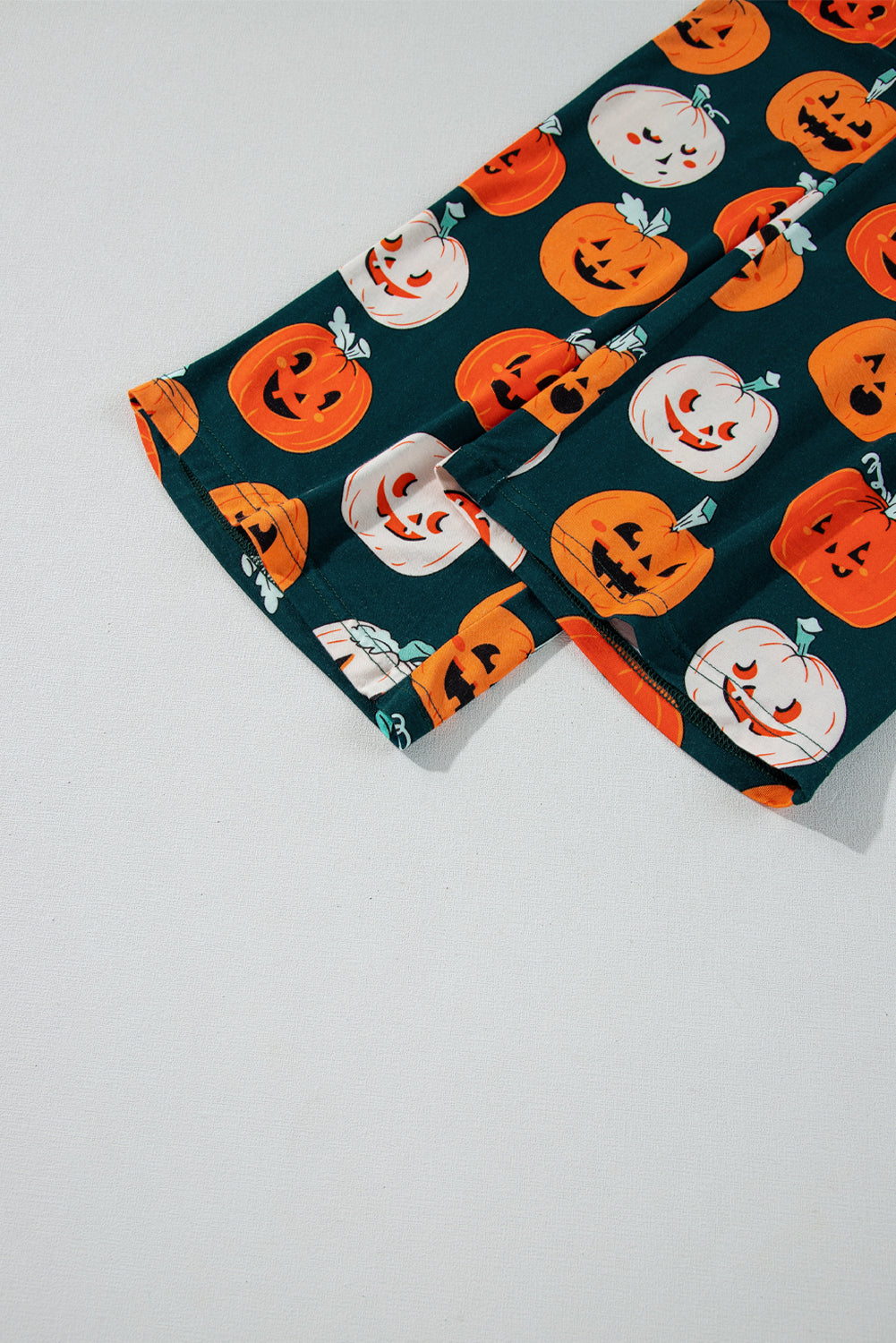 Halloween Pattern Short Sleeve Shirt Pajama Set | Orange