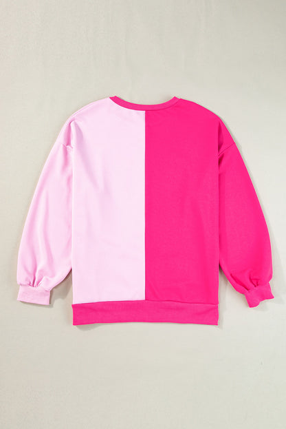 Colour Block Sequined Cowgirl Boots Graphic Sweatshirt | Pink