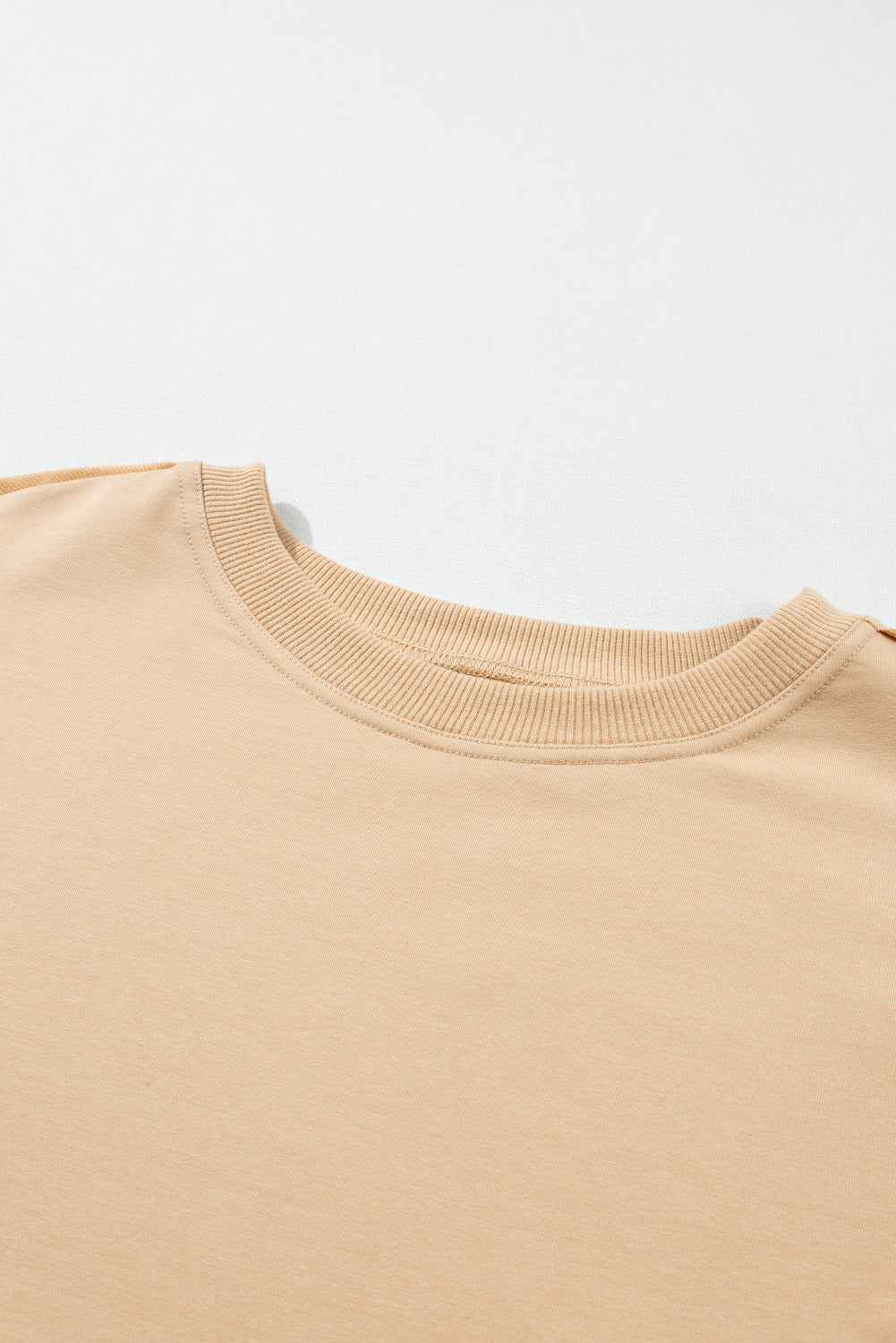 Sweatshirt Poplin Mini Dress | Pale Khaki