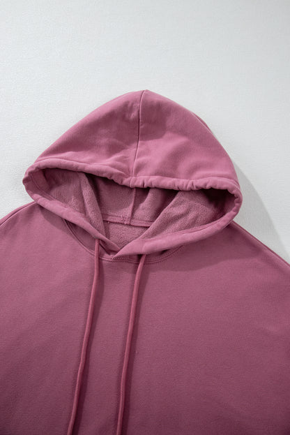 Fleece Lined Kangaroo Pocket Drawstring Chunky Hoodie | Valerian