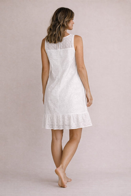 Embroidered Eyelet Shift Dress