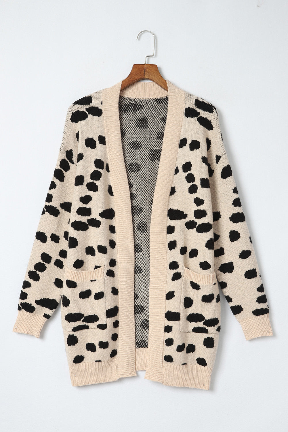 Animal Spotted Pattern Open Front Cardigan | Leopard