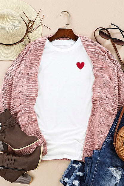 Valentines Heart Pattern T Shirt | White