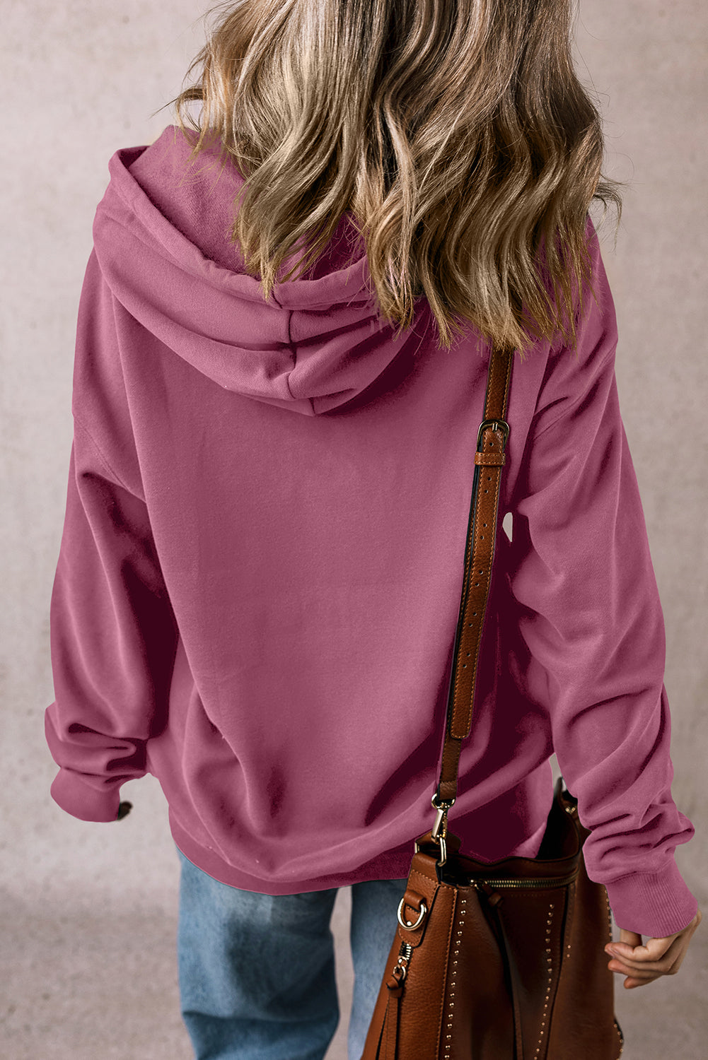 Fleece Lined Kangaroo Pocket Drawstring Chunky Hoodie | Valerian