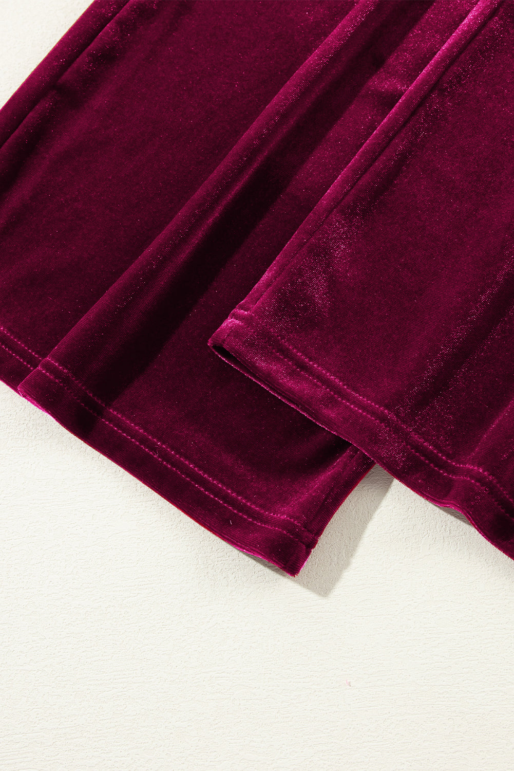 Solid Drawstring Waist Wide Leg Pants | Burgundy