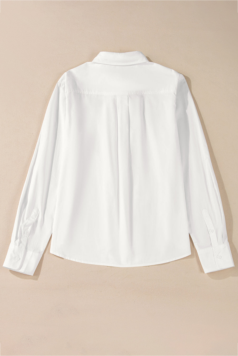 Lace Crochet Trim Turn Down Collar Buttoned Shirt | White