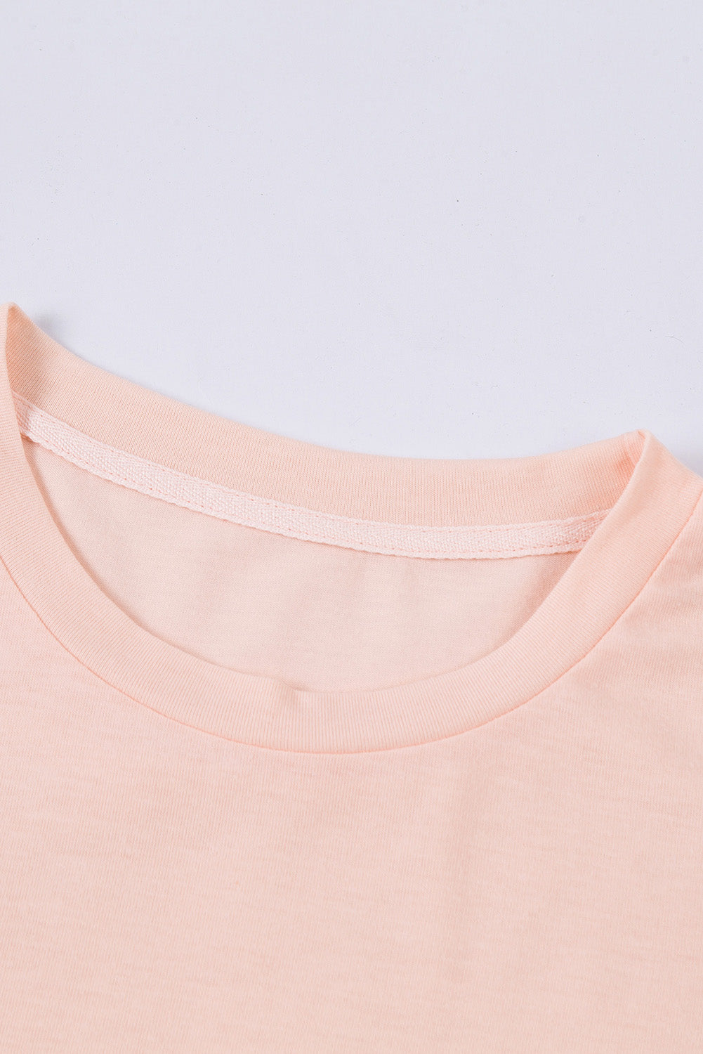 Solid Colour Crew Neck Tee | Pink